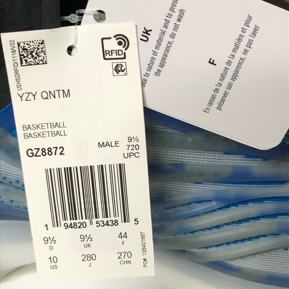 Yeezy Boost Quantum Frozen Blue Mens Sz10 Sneakers - Picture 6 of 11